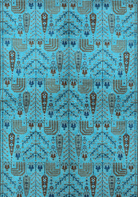 Oriental Light Blue Industrial Rug, urb1106lblu