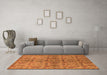 Machine Washable Oriental Orange Industrial Area Rugs in a Living Room, wshurb1106org