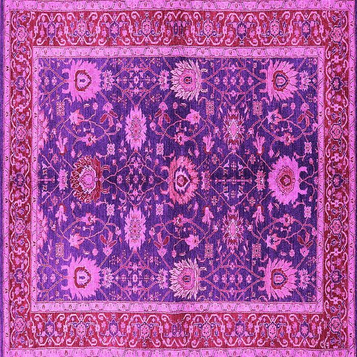 Square Machine Washable Oriental Pink Industrial Rug, wshurb1107pnk