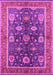 Machine Washable Oriental Pink Industrial Rug, wshurb1107pnk