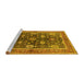 Sideview of Machine Washable Oriental Yellow Industrial Rug, wshurb1107yw