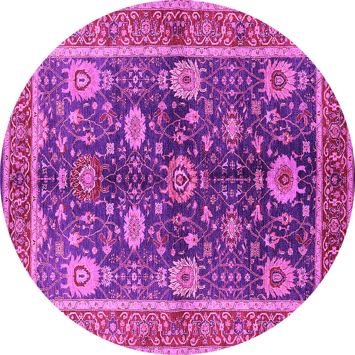 Round Oriental Pink Industrial Rug, urb1107pnk