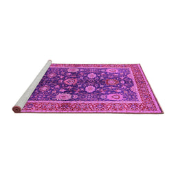 Sideview of Machine Washable Oriental Pink Industrial Rug, wshurb1107pnk