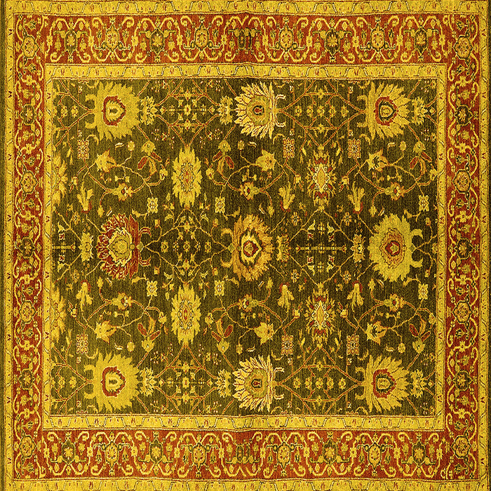 Square Oriental Yellow Industrial Rug, urb1107yw