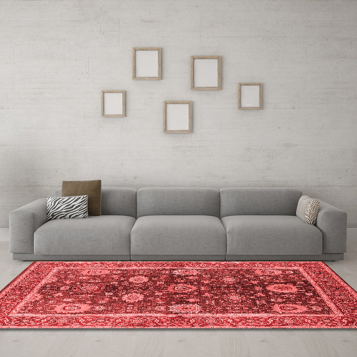 Industrial Red Washable Rugs