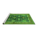 Sideview of Machine Washable Oriental Green Industrial Area Rugs, wshurb1107grn