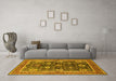 Machine Washable Oriental Yellow Industrial Rug in a Living Room, wshurb1107yw