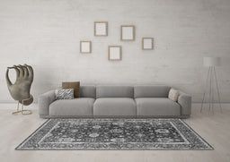 Machine Washable Oriental Gray Industrial Rug in a Living Room,, wshurb1107gry