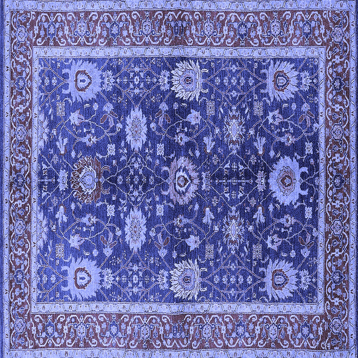 Square Oriental Blue Industrial Rug, urb1107blu