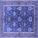 Square Oriental Blue Industrial Rug, urb1107blu