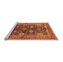 Sideview of Machine Washable Oriental Orange Industrial Area Rugs, wshurb1107org