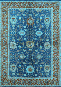 Oriental Light Blue Industrial Rug, urb1107lblu