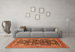 Machine Washable Oriental Orange Industrial Area Rugs in a Living Room, wshurb1107org