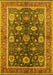 Machine Washable Oriental Yellow Industrial Rug, wshurb1107yw