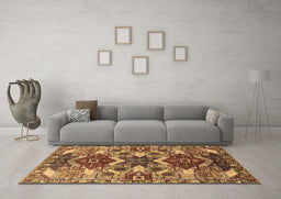 Machine Washable Oriental Brown Industrial Rug in a Living Room,, wshurb1108brn
