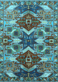 Oriental Light Blue Industrial Rug, urb1108lblu