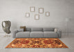 Machine Washable Oriental Orange Industrial Area Rugs in a Living Room, wshurb1108org