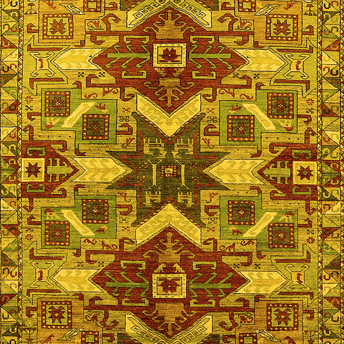 Machine Washable Oriental Yellow Industrial Rug, wshurb1108yw
