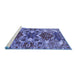 Sideview of Machine Washable Oriental Blue Industrial Rug, wshurb1108blu