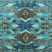 Square Oriental Light Blue Industrial Rug, urb1108lblu