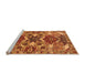 Sideview of Machine Washable Oriental Orange Industrial Area Rugs, wshurb1108org