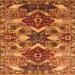 Square Machine Washable Oriental Orange Industrial Area Rugs, wshurb1108org