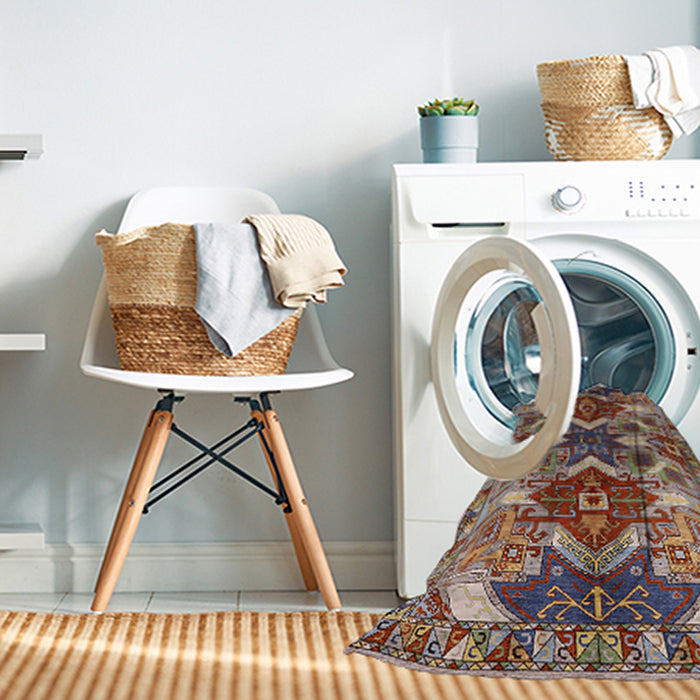 Machine Washable Industrial Modern Light French Beige Brown Rug in a Washing Machine, wshurb1108