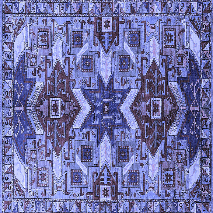 Square Oriental Blue Industrial Rug, urb1108blu