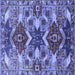 Square Oriental Blue Industrial Rug, urb1108blu