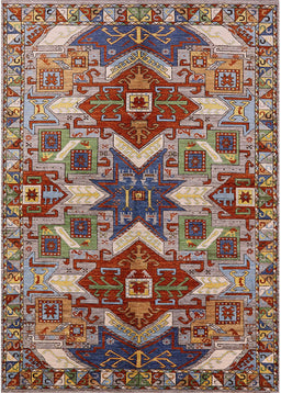 Mid-Century Modern Light French Beige Brown Oriental Rug, urb1108