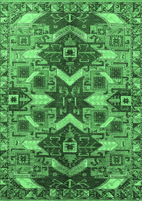 Oriental Emerald Green Industrial Rug, urb1108emgrn