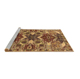 Sideview of Machine Washable Oriental Brown Industrial Rug, wshurb1108brn
