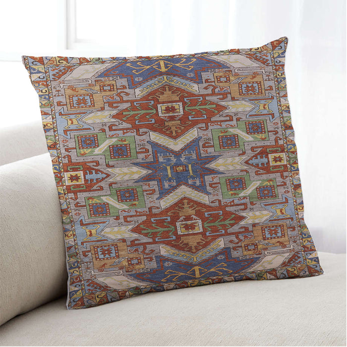 Lifestyle Image of Mid-Century Modern Urban Square Light French Beige Brown Throw Pillow, 18 inch by 18 inch, pwurb1108