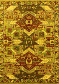 Oriental Yellow Industrial Rug, urb1108yw