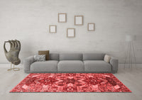 Machine Washable Oriental Red Industrial Rug, wshurb1108red