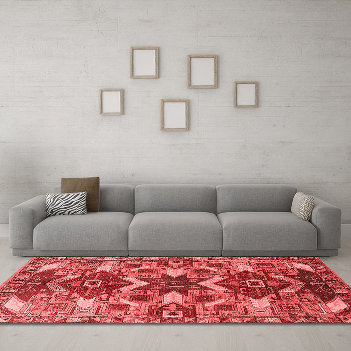 Industrial Red Washable Rugs