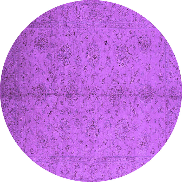 Round Oriental Purple Industrial Rug, urb1109pur