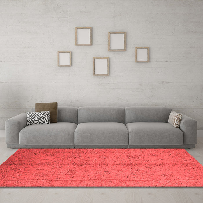 Industrial Red Washable Rugs