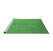 Sideview of Machine Washable Oriental Emerald Green Industrial Area Rugs, wshurb1109emgrn