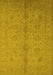 Machine Washable Oriental Yellow Industrial Rug, wshurb1109yw