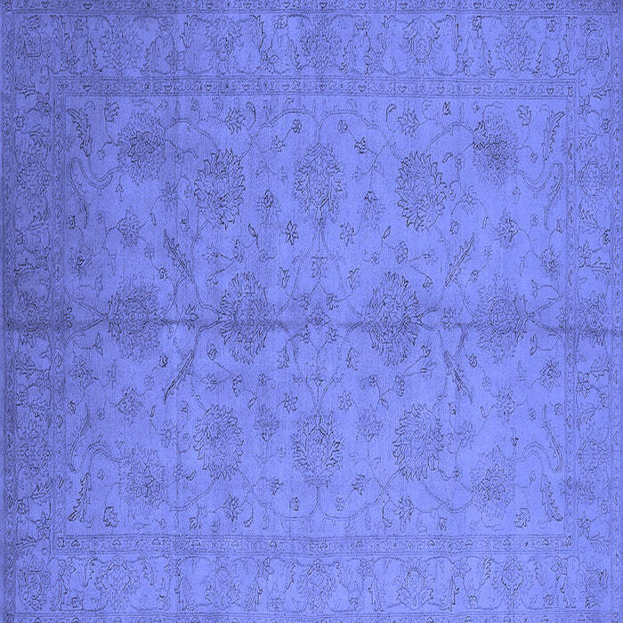 Square Machine Washable Oriental Blue Industrial Rug, wshurb1109blu