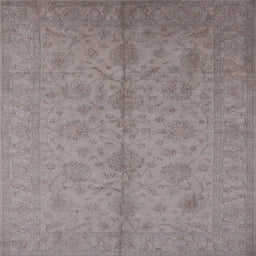 Square Mid-Century Modern Rose Purple Oriental Rug, urb1109