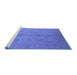 Sideview of Machine Washable Oriental Blue Industrial Rug, wshurb1109blu