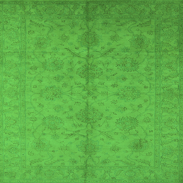 Square Machine Washable Oriental Green Industrial Area Rugs, wshurb1109grn