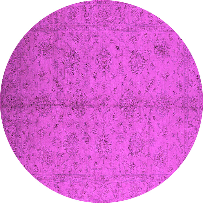Round Oriental Pink Industrial Rug, urb1109pnk