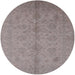 Round Mid-Century Modern Rose Purple Oriental Rug, urb1109