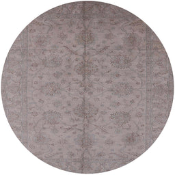 Round Machine Washable Industrial Modern Rose Dust Purple Rug, wshurb1109