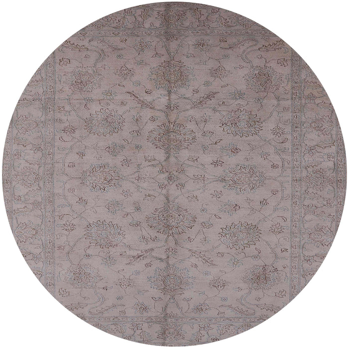 Round Machine Washable Industrial Modern Rose Dust Purple Rug, wshurb1109