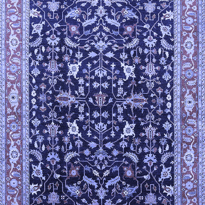 Machine Washable Oriental Blue Industrial Rug, wshurb1110blu