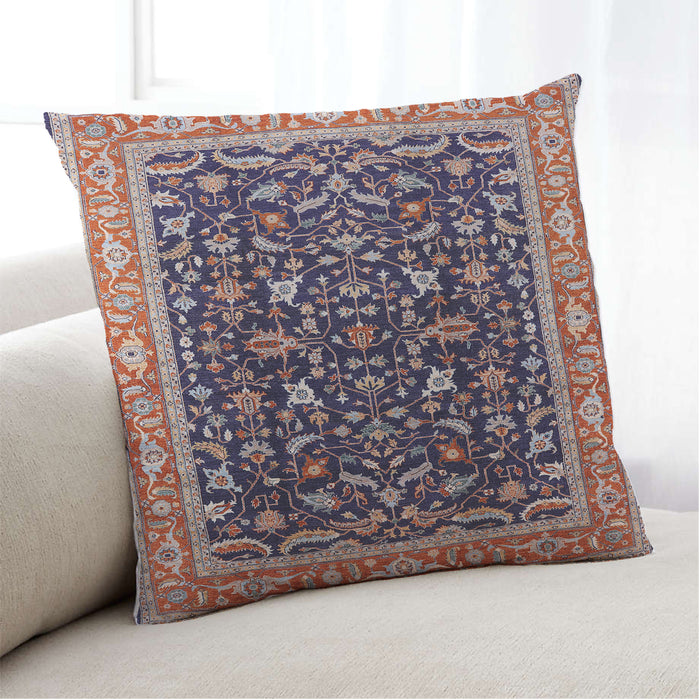 Lifestyle Image of Mid-Century Modern Urban Square Purple Lily Purple Throw Pillow, 18 inch by 18 inch, pwurb1110